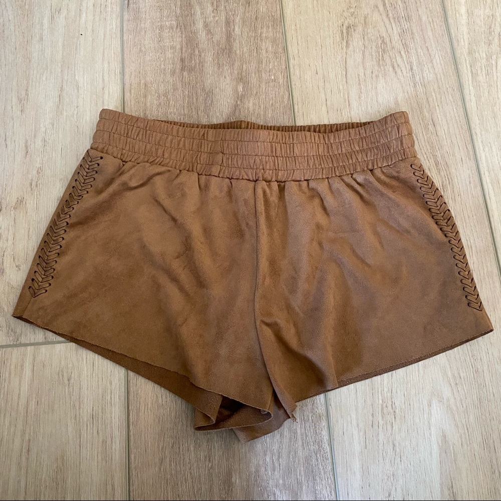Brown suede shorts
